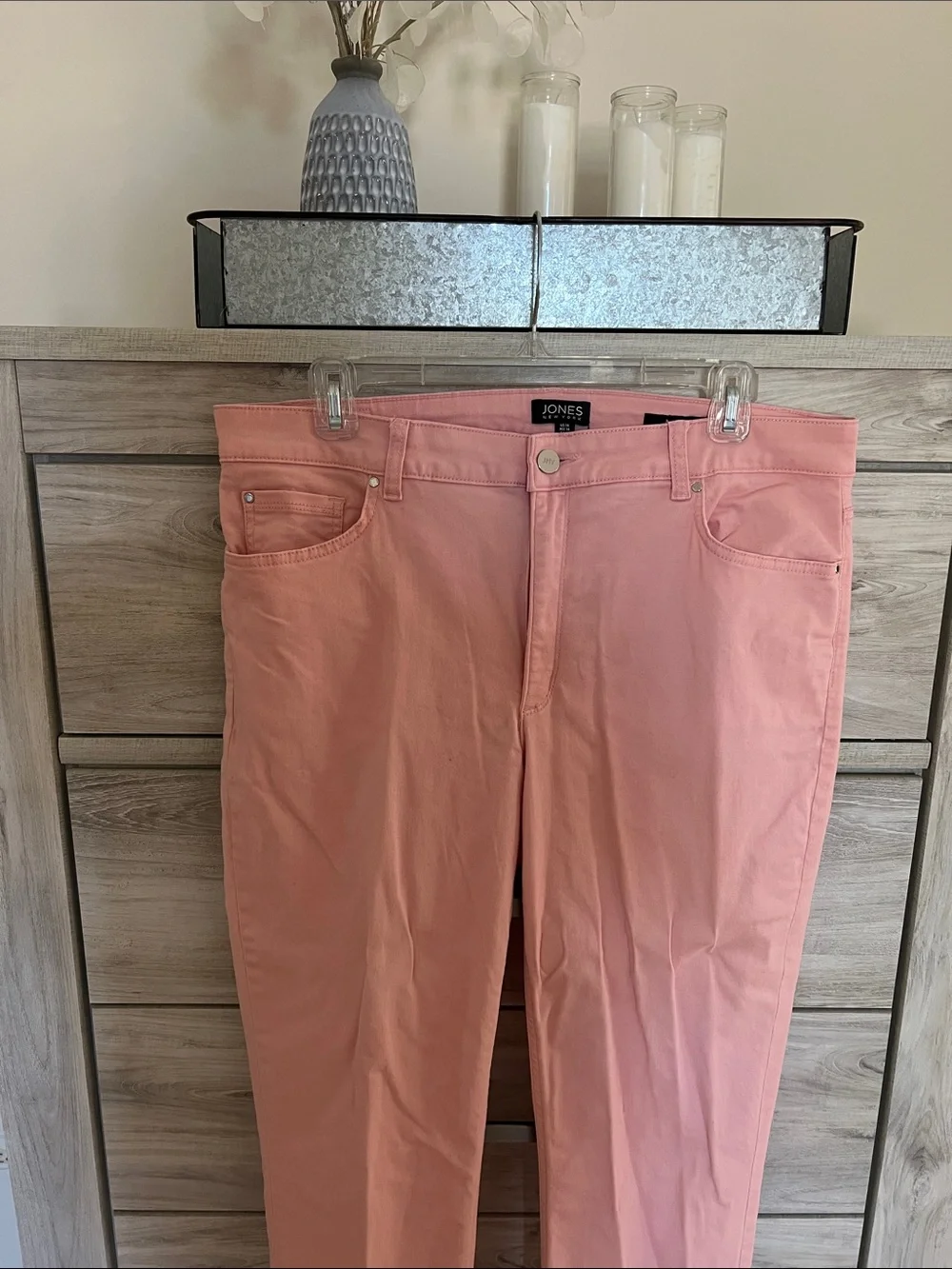 Jones New York Pastel Pink Cropped Straight Capri Jeans - 14